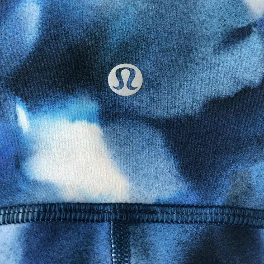 Lululemon Train Times Short 6” Inseam Mini Blush Blossom Alpine White Blue Sz 8